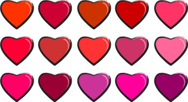 Güzel dekoratif kalp koleksiyonu, aşk konsepti 