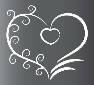 Beyaz arka planda izole edilmiş bitkilerin renkli düz kalp logosu, 