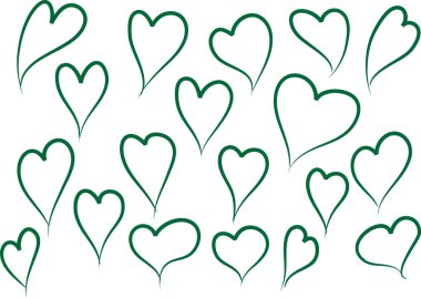 Güzel dekoratif kalp koleksiyonu, aşk konsepti 