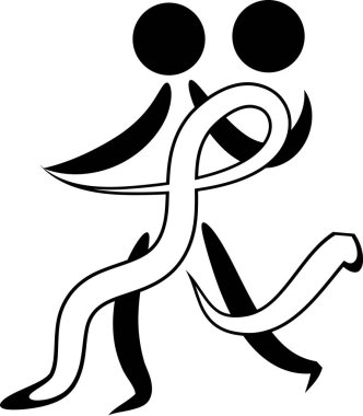 bir erkek ve kadının siyah ve beyaz vektör çizimi