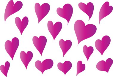 Güzel dekoratif kalp koleksiyonu, aşk konsepti 