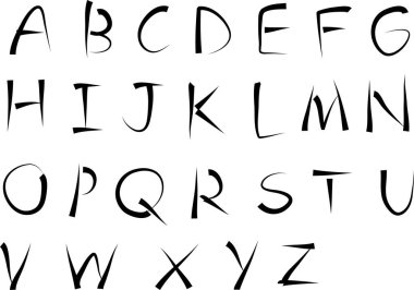 beyaz arkaplan, vektör, illüstrasyon üzerinde izole edilmiş çizgi film dekoratif alfabesi