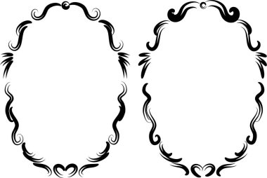 Beyaz arkaplan, vektör, illüstrasyon üzerinde izole çiçek çerçeveleri seti 