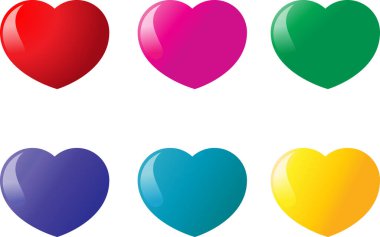 Güzel dekoratif kalp koleksiyonu, aşk konsepti 