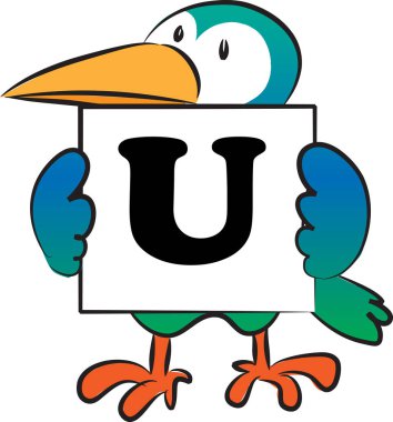 Renk vektörü hayvanlı U harfi çiziyor