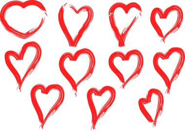 Güzel dekoratif kalp koleksiyonu, aşk konsepti 