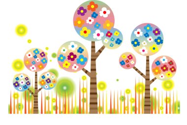 uzun ağaçlar çiziyor