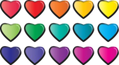 Güzel dekoratif kalp koleksiyonu, aşk konsepti 