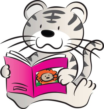 vektör çizgi film kaplan yüzü 