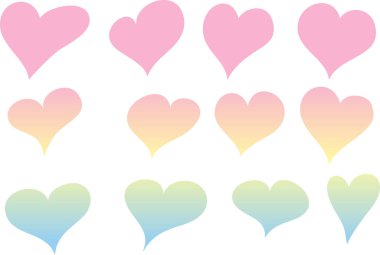 Güzel dekoratif kalp koleksiyonu, aşk konsepti 