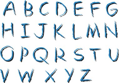 beyaz arkaplan, vektör, illüstrasyon üzerinde izole edilmiş çizgi film dekoratif alfabesi