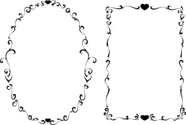 Beyaz arkaplanda vektör çiçek çerçeveleri 