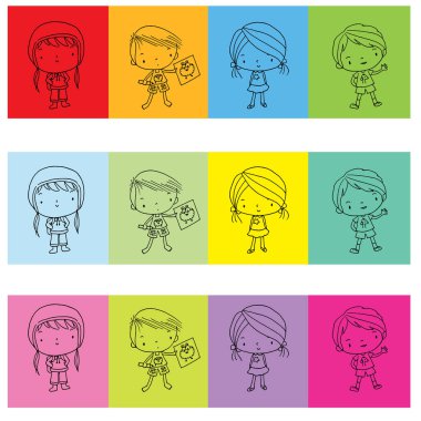 Beyaz arkaplan, vektör ve resimde izole edilmiş çerçeveler için renkli çiçek kenarlıkları 