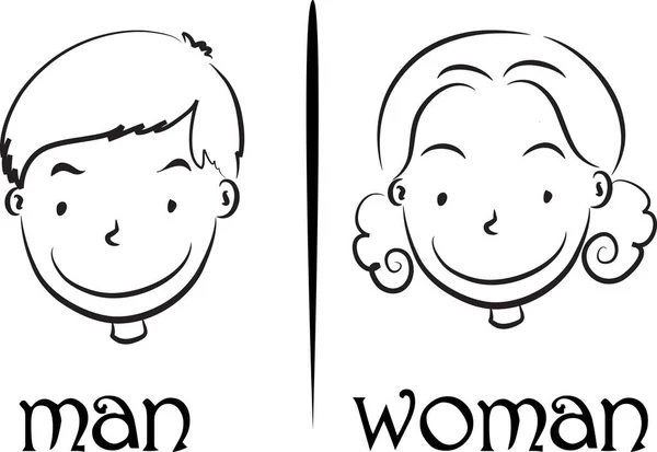 Illustration Eines Jungen Und Eines Mädchens — Stockvektor