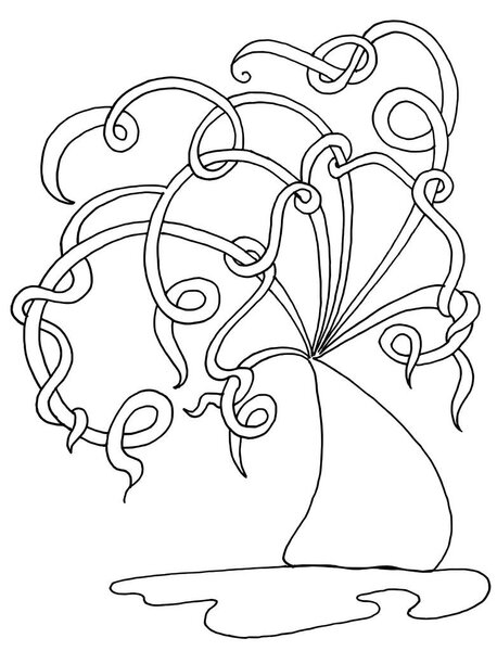 beautiful design tall trees drawing