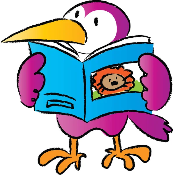 çizgi film sevimli kuş okuma kitabı, eğitim konsepti 