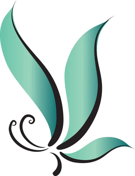 Dessin Animé Beau Papillon Isolé Sur Fond Blanc Vecteur Illustration — Image vectorielle