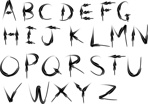 Dessin Animé Décoratif Alphabet Anglais Isolé Sur Fond Blanc Vecteur — Image vectorielle