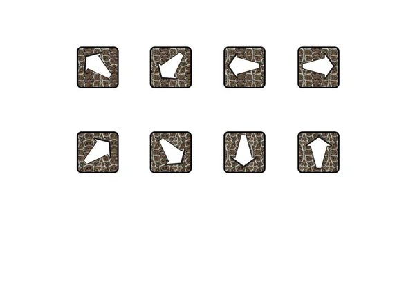 Reihe Von Pfeilen Flache Symbole Auf Weißem Hintergrund Vektorillustration — Stockvektor