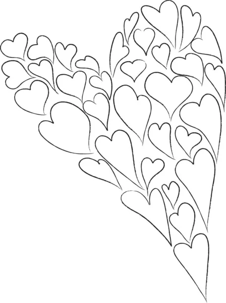 Kalp Şeklinde Logo Beyaz Arkaplandaki Kalplerden — Stok Vektör