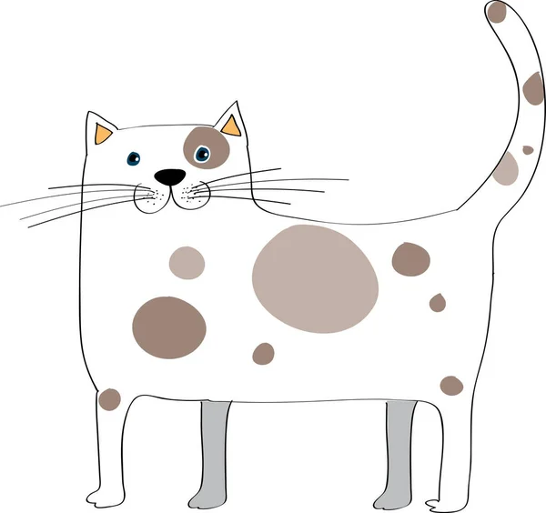 Dibujos Animados Lindo Pequeño Gato Aislado Sobre Fondo Blanco Concepto — Archivo Imágenes Vectoriales