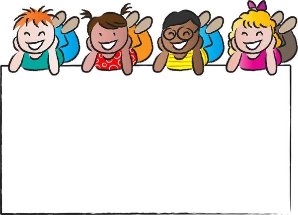 Kids Cartoon Web Vector Illustration Background — Stock Vector