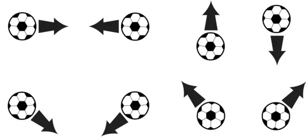 Bolas Setas Isoladas Sobre Fundo Branco Ilustração Vetorial — Vetor de Stock