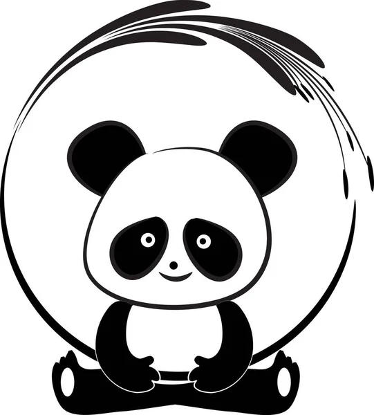 大熊猫在白色背景下被隔离成圆形 矢量图解 — 图库矢量图片