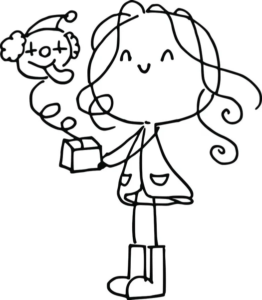 Cartoon Illustration Mit Mädchen — Stockvektor