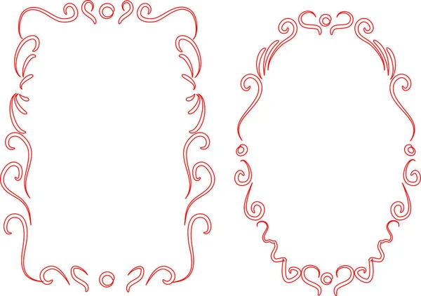 Beyaz arkaplan, vektör, illüstrasyon üzerinde izole çiçek çerçeveleri seti 