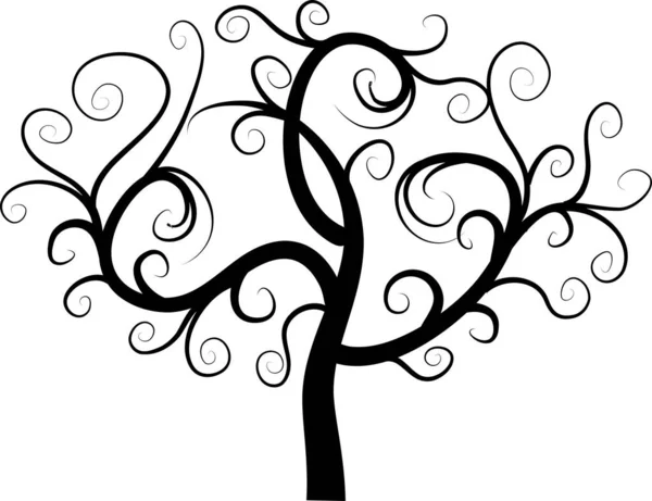 Krásný Design Vysoké Stromy Kresba — Stockový vektor
