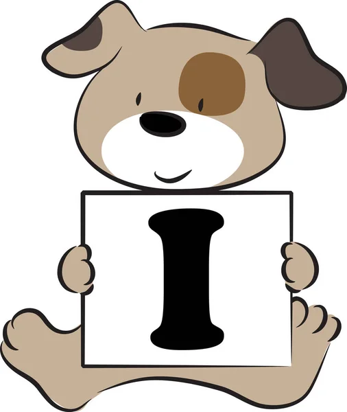 Personnage Animal Dessin Animé Drôle Avec Lettre Sur Fond Blanc — Image vectorielle