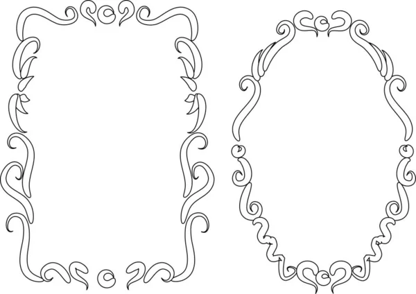 Набір Квіткових Рамок Ізольовані Білому Тлі Вектор Ілюстрація — стоковий вектор