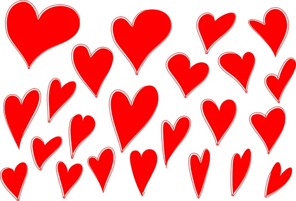 Kolekcja Pięknych Dekoracyjnych Serc Koncepcja Miłości — Wektor stockowy