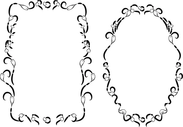 Набір Квіткових Рамок Ізольовані Білому Тлі Вектор Ілюстрація — стоковий вектор