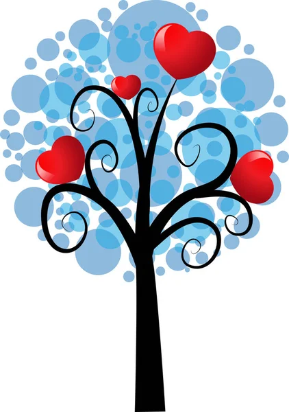 Love Tree Hearts Copy Space Vector Illustration Stock Illustration
