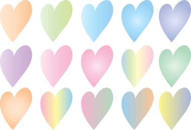 Güzel dekoratif kalp koleksiyonu, aşk konsepti 