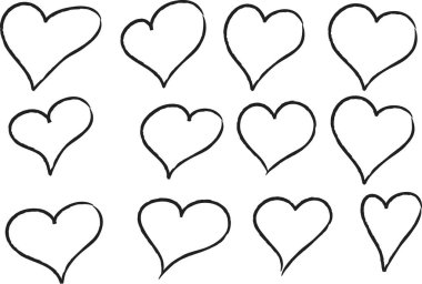 Güzel dekoratif kalp koleksiyonu, aşk konsepti 