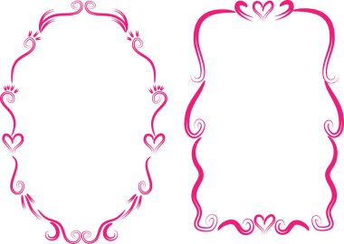 Beyaz arkaplanda vektör çiçek çerçeveleri 