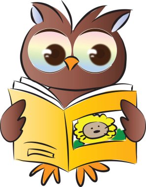 Baykuş yassı ikon vektör çizimi 