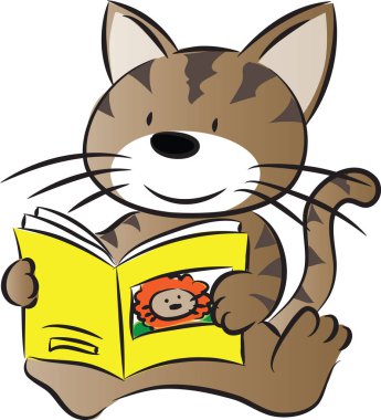 Beyaz arka planda şirin kediler çizgi film vektör çizimi, romantik konsept 