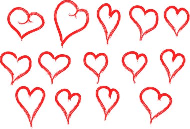 Güzel dekoratif kalp koleksiyonu, aşk konsepti 