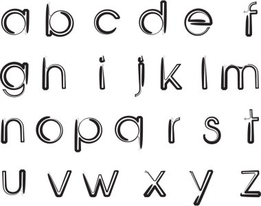 beyaz arkaplan, vektör, illüstrasyon üzerinde izole edilmiş çizgi film dekoratif alfabesi