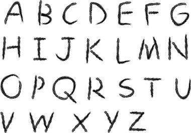 beyaz arkaplan, vektör, illüstrasyon üzerinde izole edilmiş çizgi film dekoratif alfabesi