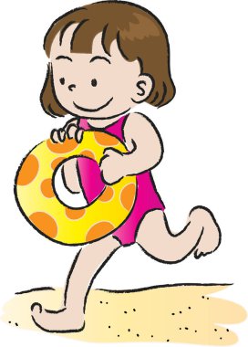 beyaz arkaplanda izole edilmiş logo yüzme çizimi