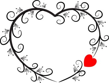 Beyaz arkaplanda ağaç dalları olan renkli düz kalp logosu, 