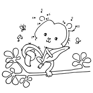 şirin karikatür maymun arkaplanı, vektör, illüstrasyon