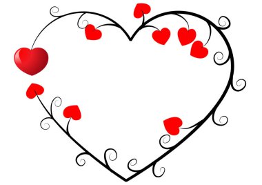 Beyaz arkaplanda ağaç dalları olan renkli düz kalp logosu, 