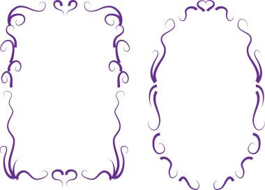 Beyaz arkaplan, vektör, illüstrasyon üzerinde izole çiçek çerçeveleri seti 