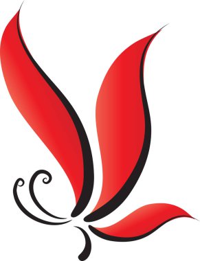 Beyaz arka planda, vektörde, resimde izole edilmiş güzel kelebek çizimi